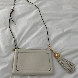 TORY BURCH IVORY WITH GOLD CROSSBODY CLUTCH